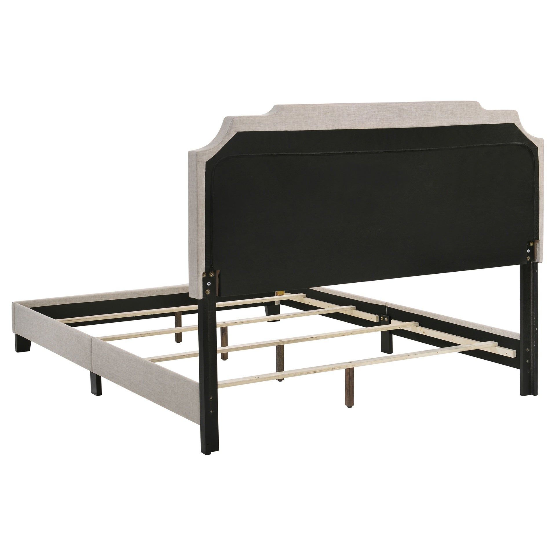 Copper Beige Upholstered Eastern King Panel Bed