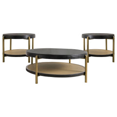 Benson Black 3-piece Round Coffee and End Table Set
