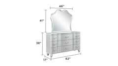 Landmark Traditional Style 9-Drawer Dresser With metal drawer pulls Made with Wood in Silver(INCLUDES DRESSER ONLY) same as B009P235325 (CA inventory)