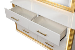 Obsession Contemporary Style 6-Drawer Dresser Made with Wood & Gold Finish(Includes Only dresser) same as B009P152664 (CA inventory)