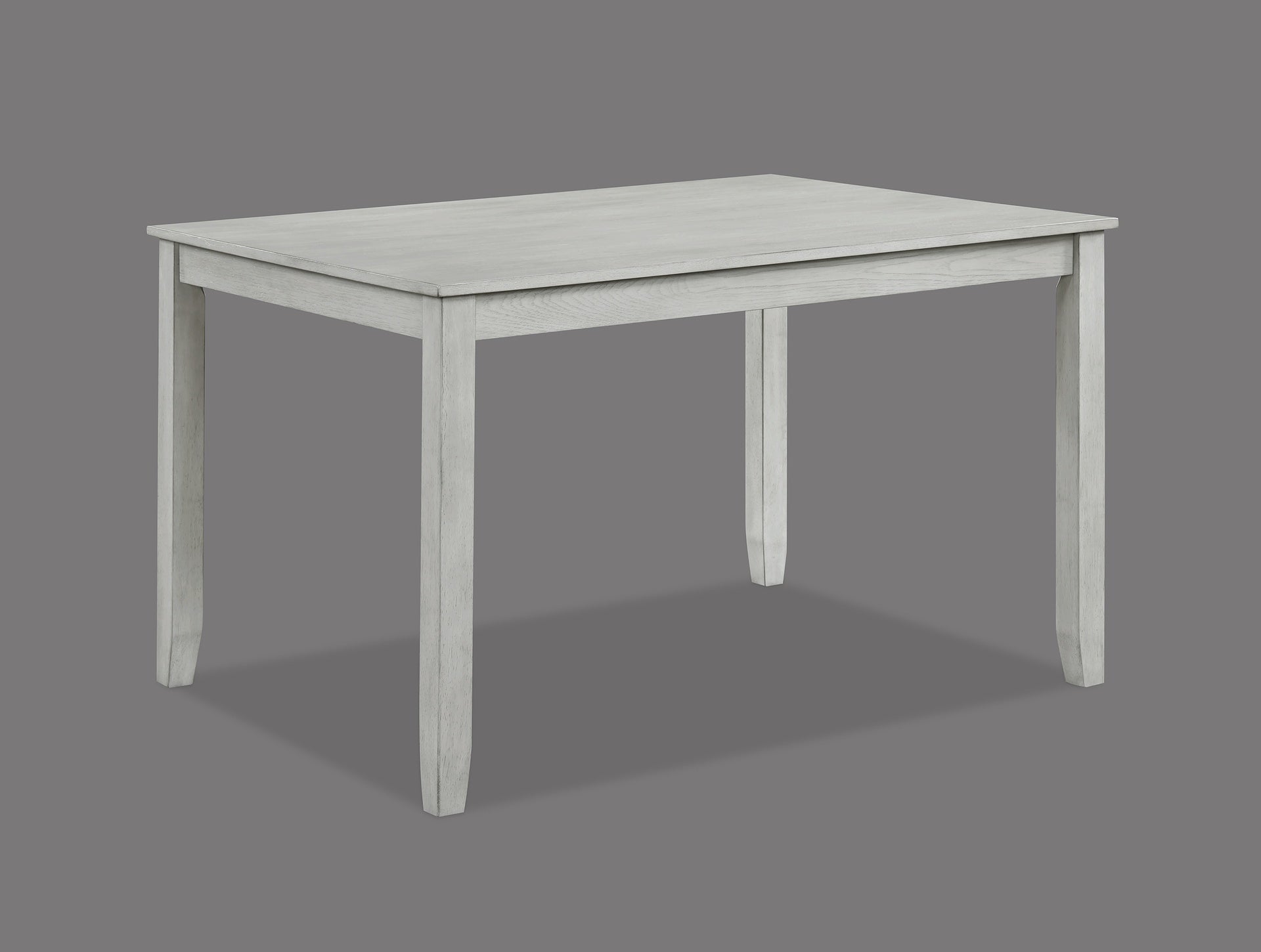 Rustic Farmhouse Transitional 5-Piece Dining Set Rectangular Table Linen Look Fabric Upholstered Chair Seat Wooden Dining Room Furniture White/Gray Drift Wood Finish Dinette
