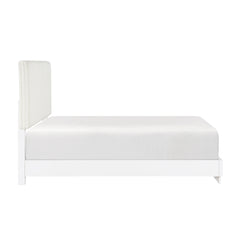 Luxurious Pearl White Finish California King Bed Soft Upholstery Headboard Panel Glam Bedroom Furniture 1pc