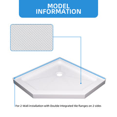 36 in. D x 36 in. W  Neo-Angle Shower Base in White