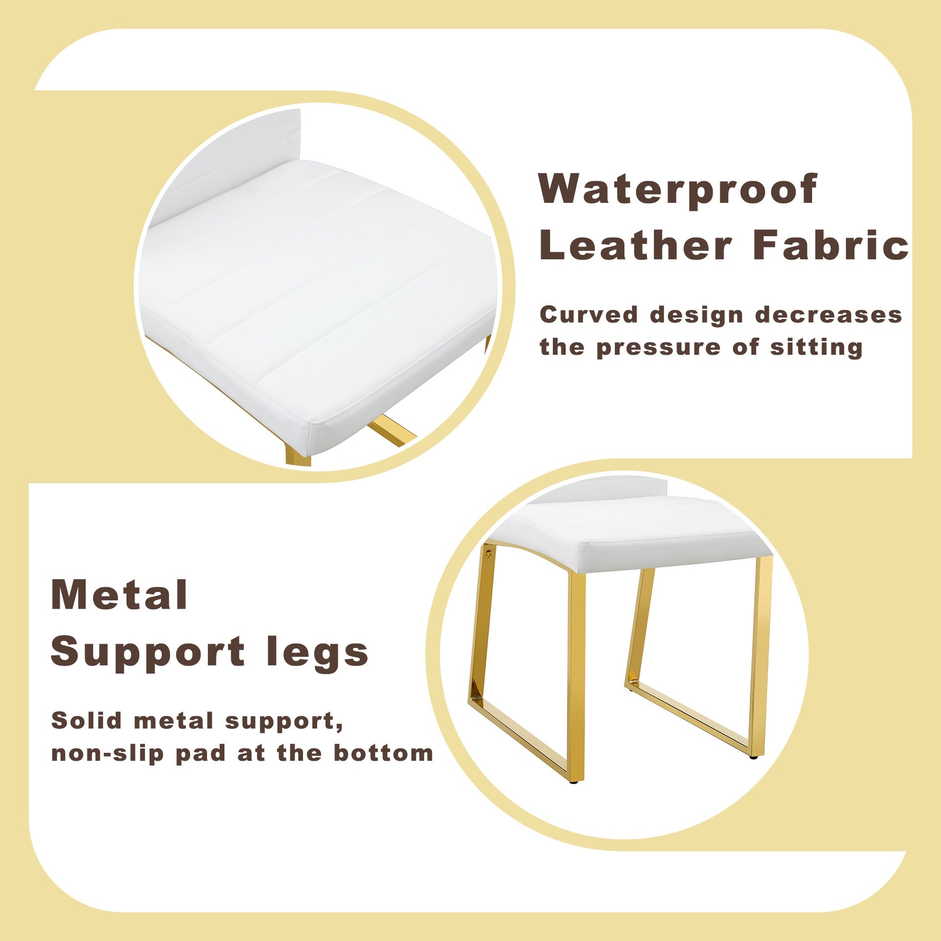 2-Pack - Heavy-duty chairs set: 2.1" thick cushion, iron frame, perfect for home or office. Classic colors, great value