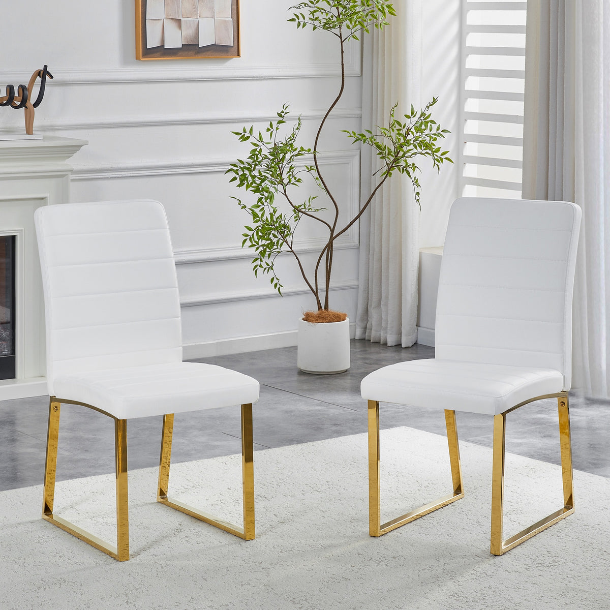 2-Pack - Heavy-duty chairs set: 2.1" thick cushion, iron frame, perfect for home or office. Classic colors, great value