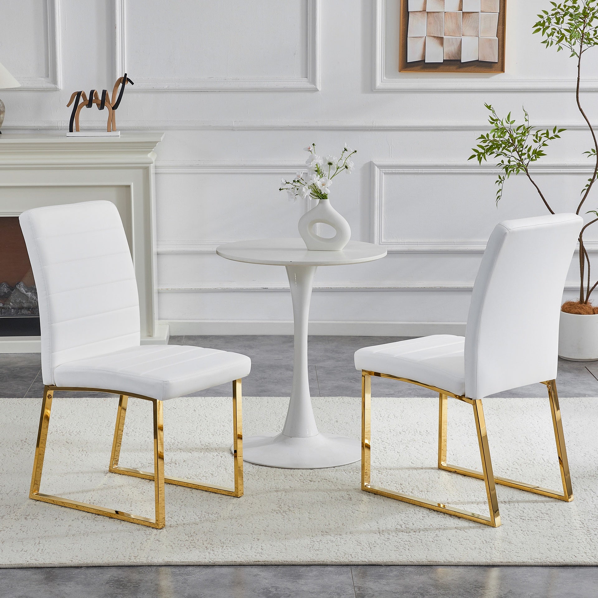 2-Pack - Heavy-duty chairs set: 2.1" thick cushion, iron frame, perfect for home or office. Classic colors, great value