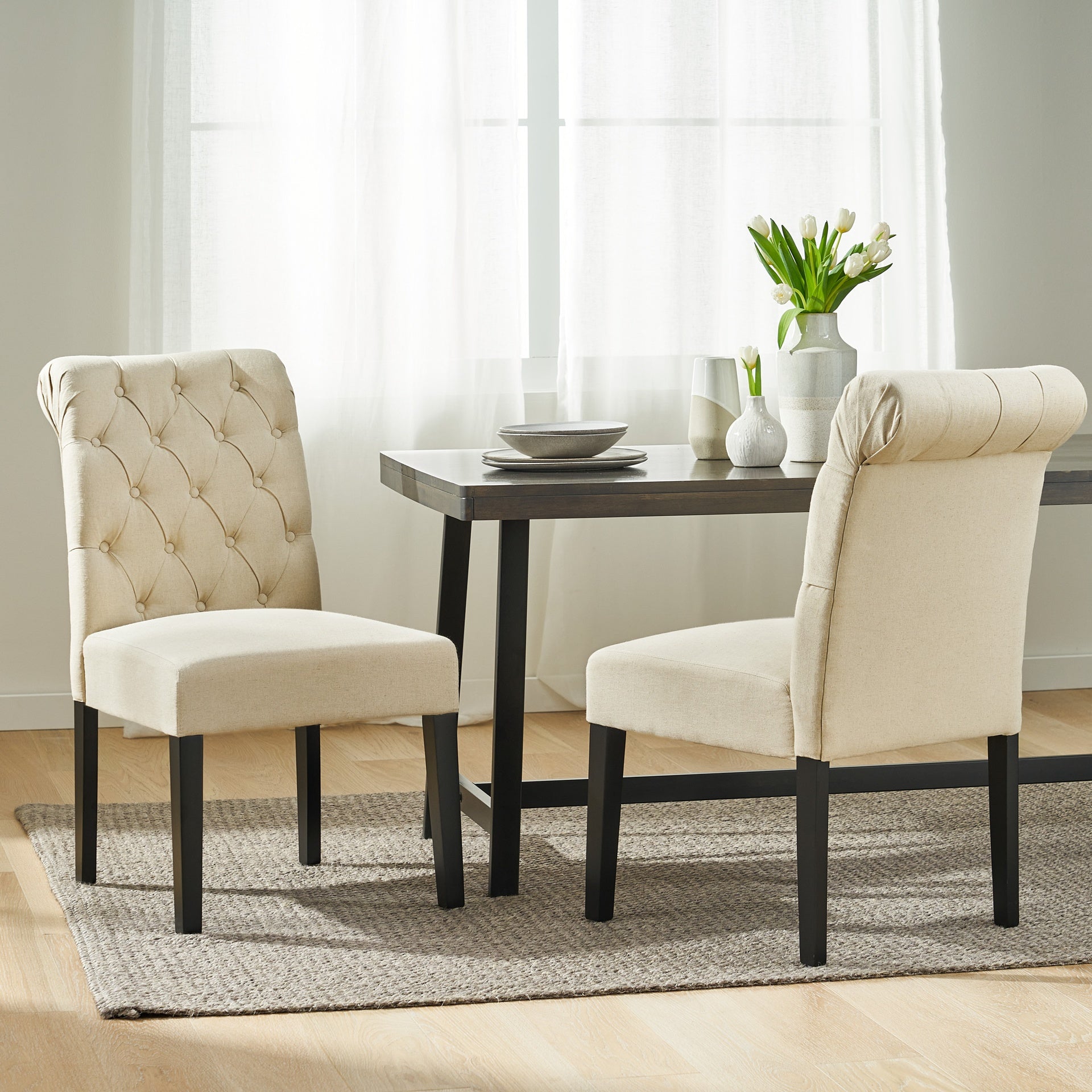 BROXTON TUFT DINING ROLLTOP KD( SET OF 2 )
