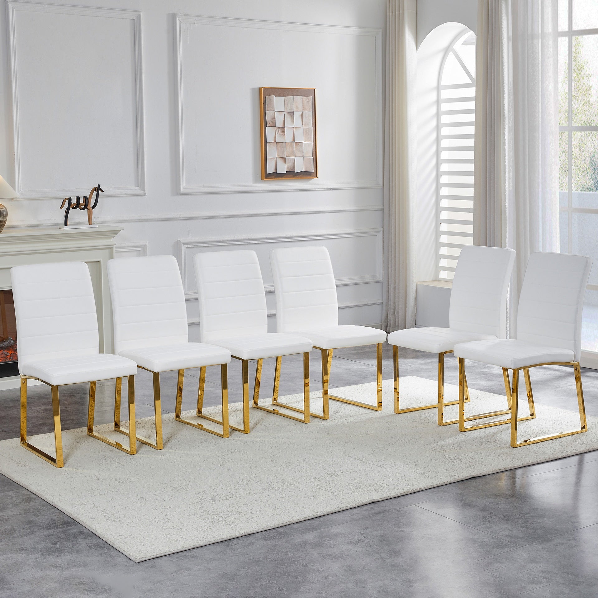 6-Pack - Heavy-duty chairs set: 2.1" thick cushion, iron frame, perfect for home or office. Classic colors, great value