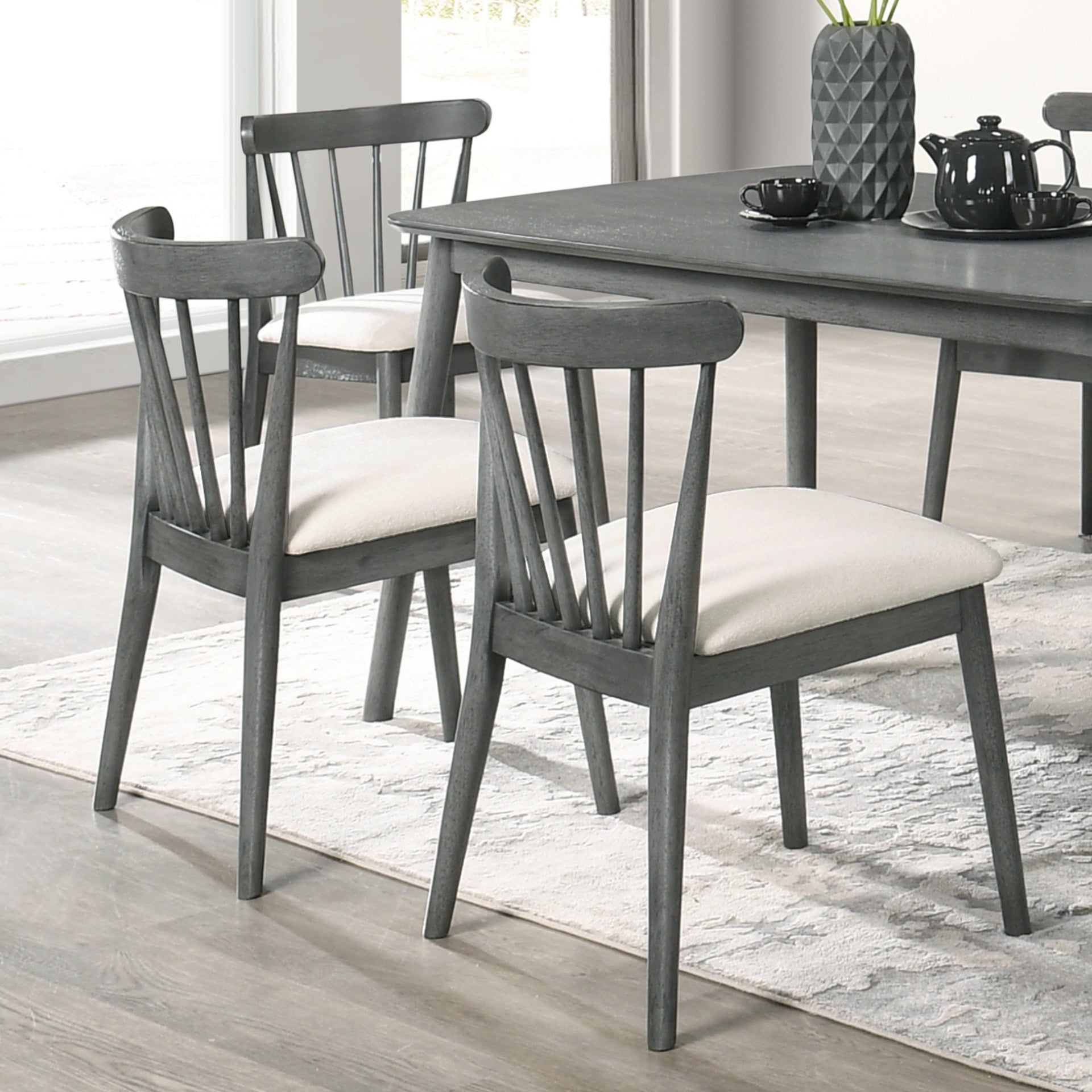 2-Piece Rustic Dining Chairs, Solid Wood Frame, Farmhouse Design, Easy Assembly