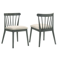 2-Piece Rustic Dining Chairs, Solid Wood Frame, Farmhouse Design, Easy Assembly