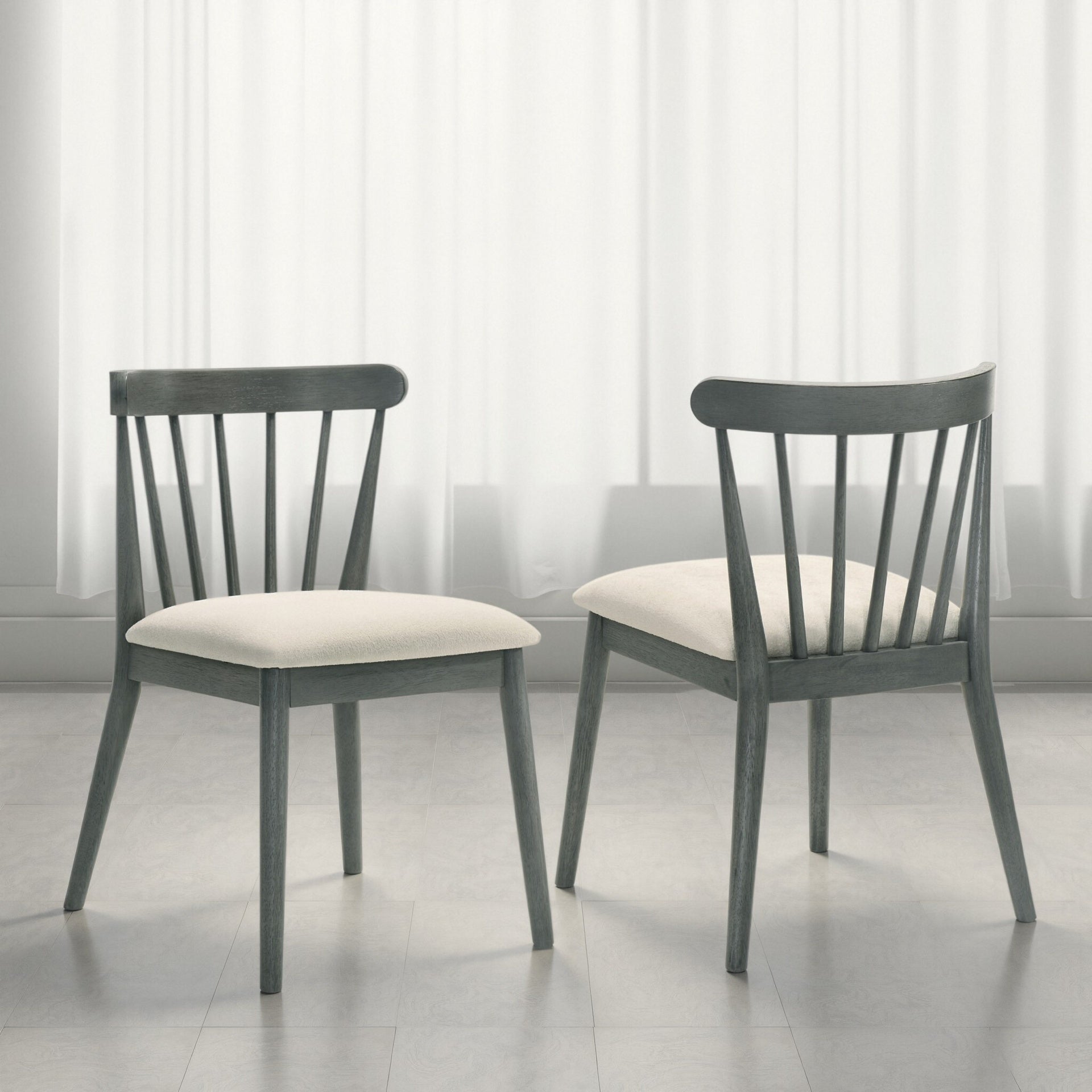 2-Piece Rustic Dining Chairs, Solid Wood Frame, Farmhouse Design, Easy Assembly