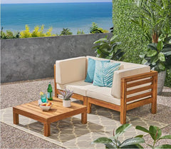 OANA  3-Piece LOVE SEAT SET WITH COFFEE TABLE, BEIGE