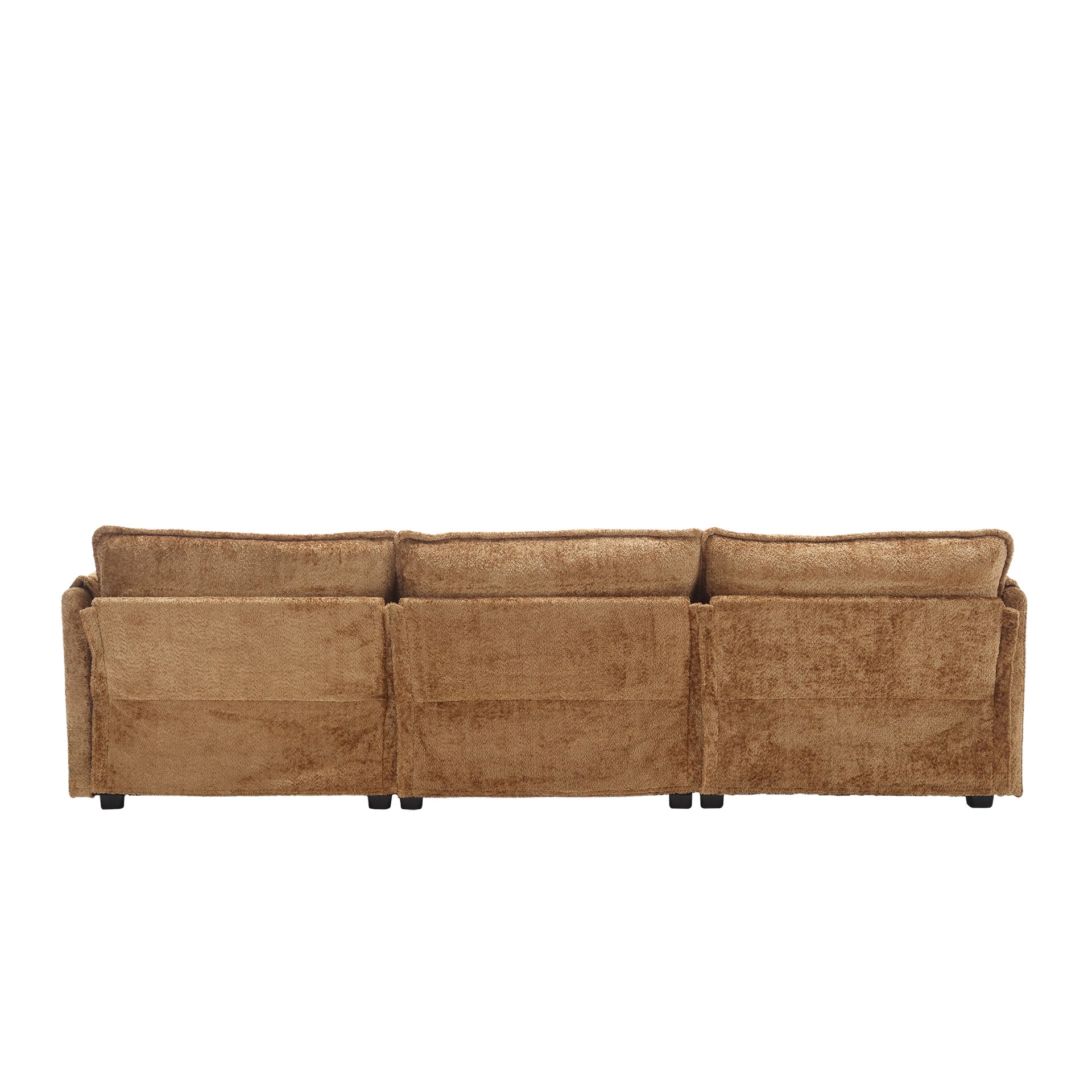 UNITED WE WIN 112" Oversized Sectional Sofa Cloud Couch for Living Room, Modern Chenille L Shaped Couch, Comfy Boucle Modular Sofa Sleeper with Moveable Ottoman & Memory Foam