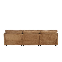 UNITED WE WIN 112" Oversized Sectional Sofa Cloud Couch for Living Room, Modern Chenille L Shaped Couch, Comfy Boucle Modular Sofa Sleeper with Moveable Ottoman & Memory Foam