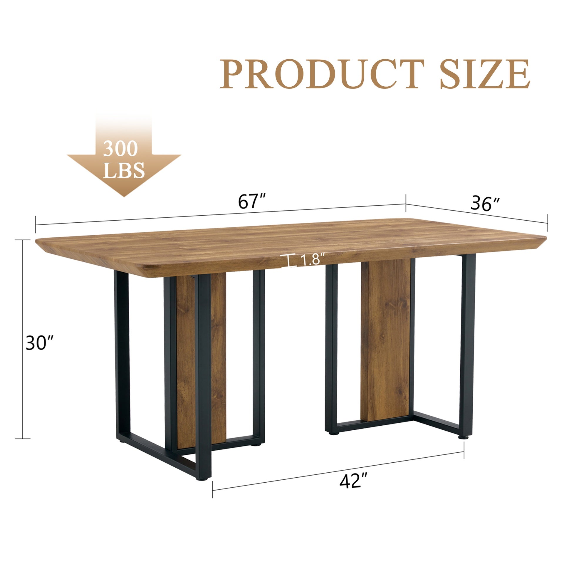 Modern minimalism and luxurious wood rectangular patterned dining table. The computer desk. Dining tables are used in the dining room, living room.67 *36 *30 Density Board Sticker,Iron Pipe Spraying,