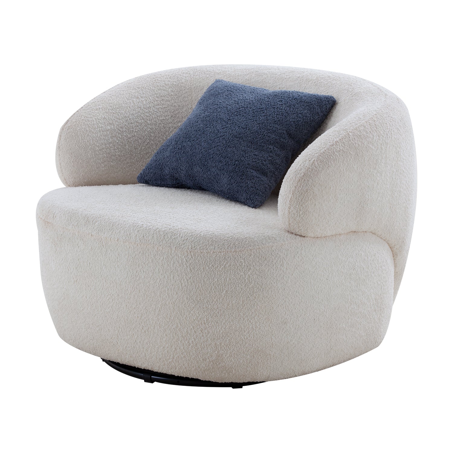 Swivel Barrel Chair Living Room, Single Chair for Small Space Comfy Round Sofa Chair Boucle Accent Chair Circle Sherpa, Arm Chair Reading Room Chair Lounge Chair Bedroom Club(Same Sku:W87663984)