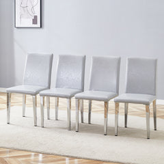 Four Light Gray PU dining chairs, simple and versatile, comfortable and accompanied. Exquisite and versatile dining chairs unlock a comfortable new experience.(Set of 4)W1151P269055