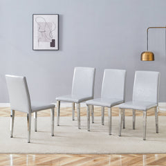 Four Light Gray PU dining chairs, simple and versatile, comfortable and accompanied. Exquisite and versatile dining chairs unlock a comfortable new experience.(Set of 4)W1151P269055