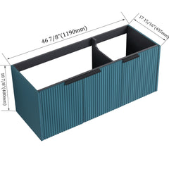 48" Wall Mounted Bathroom Vanity & 3 Soft-Close Doors, KD-Packing ( Excluding Sink )
