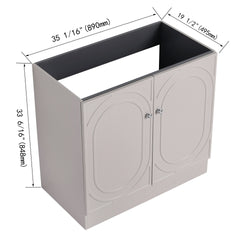36" Freestanding Bathroom Vanity & 2 Soft-Close Cabinet Doors (KD-Packing)-Excluding Sink