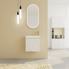 20'' Floating Wall-Mounted Bathroom Vanity with Resin Sink & Soft-Close Cabinet Door
