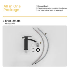 Bothwa Home 6.68" CUPC Certified Single Handle Bathroom Sink Faucet (Matt Black Finish)