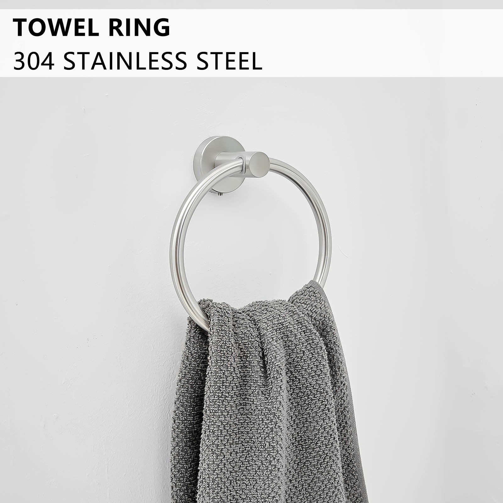 8-Pieces Brushed Nickel Bathroom Accessories Set, Stainless Steel Bathroom Hardware Set, Bath Towel Bar Set, Towel Racks for Bathroom Wall Mounted.