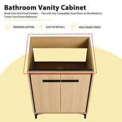 24'' Bathroom Vanity without Top Sink, Modern Bathroom Storage Cabinet with 2 Soft Closing Doors, Single Sink Bathroom Vanity