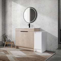 48 Inch Freestanding Bathroom Vanity with Ceramic Sink and Storage Cabinets, Soft Closing Door, 02436+0312 Combination Cabinet, KD-Package