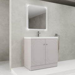 36" Freestanding Bathroom Vanity with White Resin Sink  & 2 Soft-Close Cabinet Doors (KD-Packing)