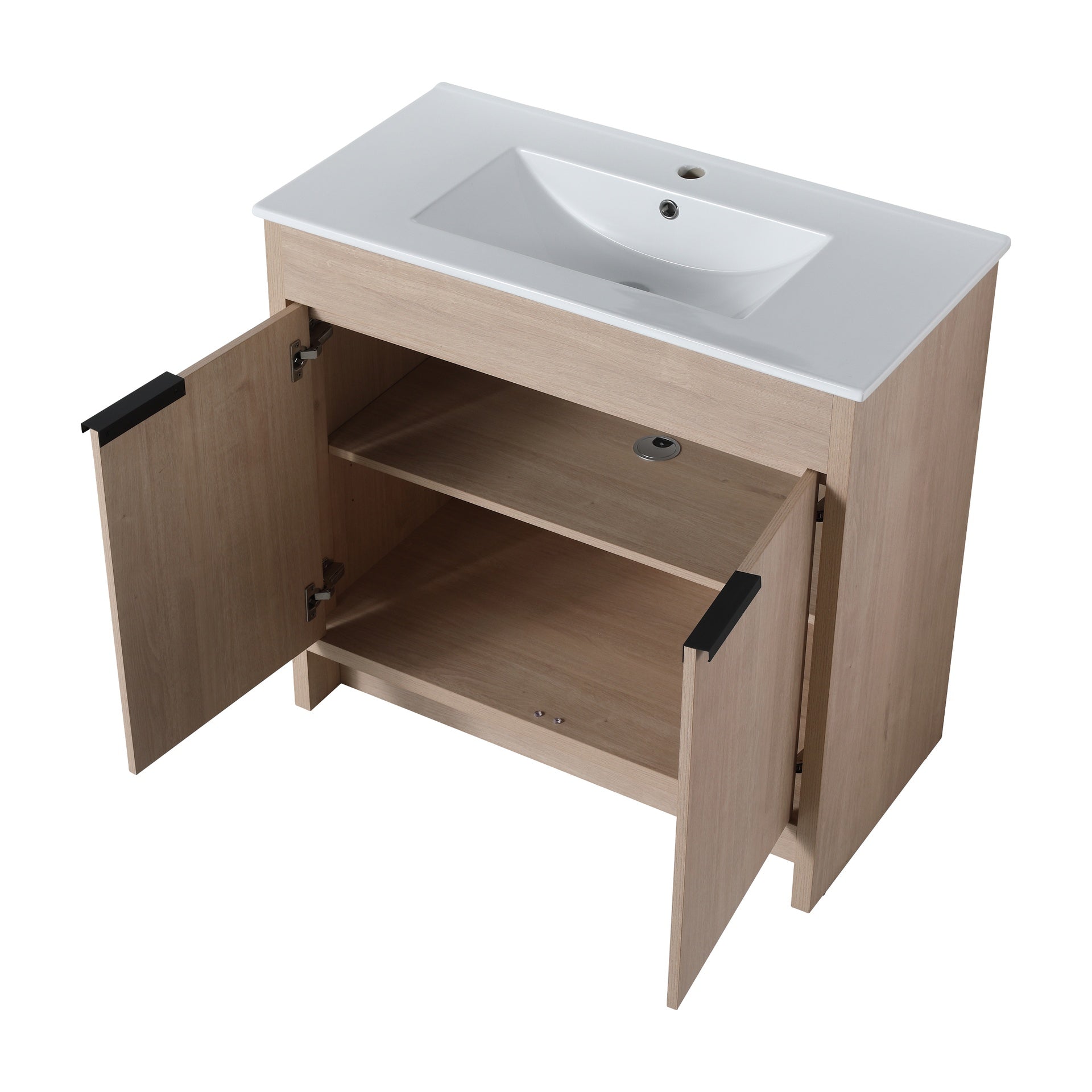 36" Freestanding Bathroom Vanity & 2 Soft-Close Cabinet Doors ((KD-PACKING),Only Including Cabine-BVB02436PLO