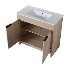 36" Freestanding Bathroom Vanity & 2 Soft-Close Cabinet Doors ((KD-PACKING),Only Including Cabine-BVB02436PLO