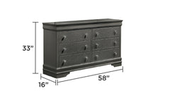 Blaze Upholstered Modern Style 5 Pc Full Bedroom Set with LED Headboard Made with Wood in Metallic Gray(CA WAREHOUSE)