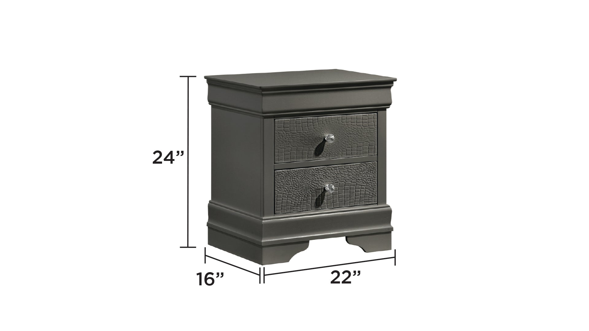 Blaze Upholstered Modern Style 5 Pc Full Bedroom Set with LED Headboard Made with Wood in Metallic Gray(CA WAREHOUSE)