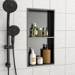 Double Shelf Stainless Steel Shower Niche For Bathroom,