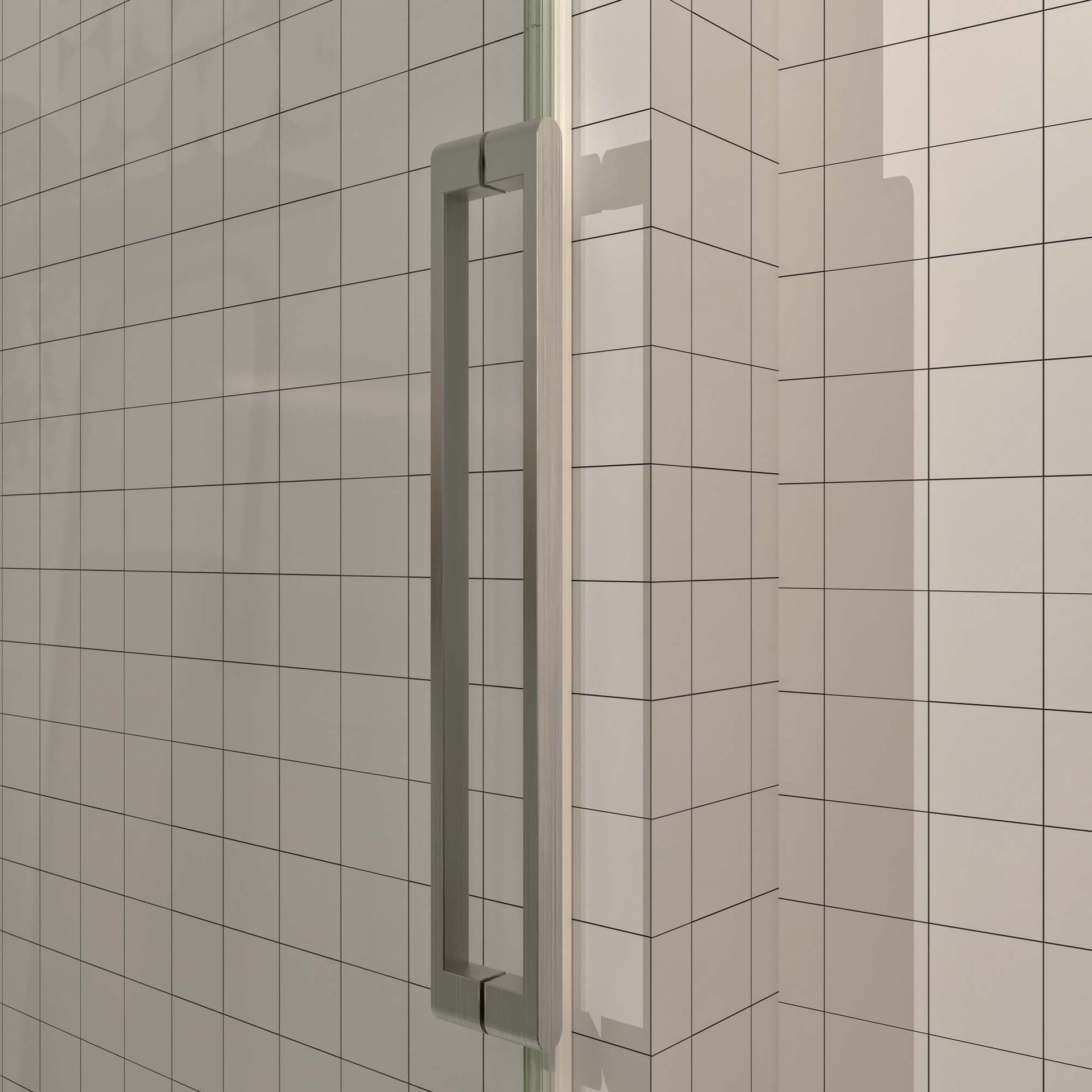 S-RM6076TN 56-60"W x 76"H Sliding Shower Door, Frameless Glass Shower Door with Brushed Nickel Hardware, Towel Bar and Handle,Drop Shipping available
