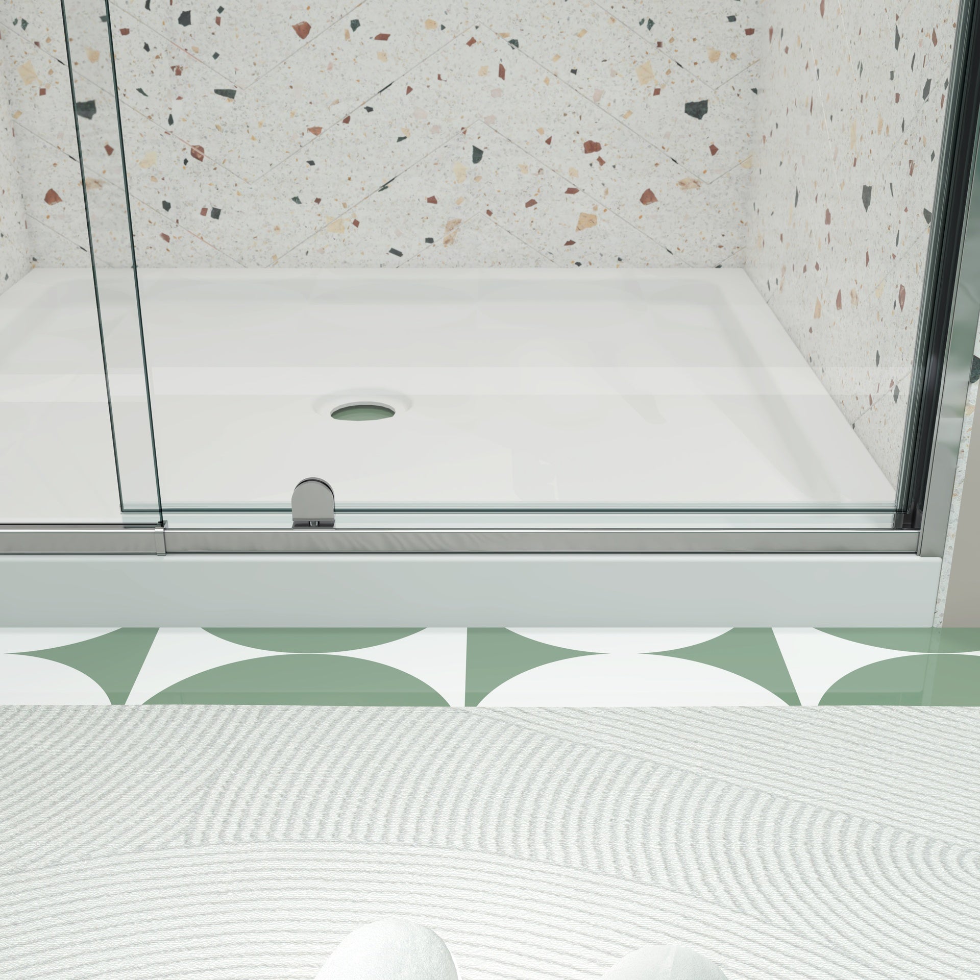 50-54" W x 71" H Piovt Swing Glass Shower Door,Pivot Frame Sliding Shower Door with 1/4"(6mm) Clear SGCC Tempered Glass,Chrome Finish Shower Doors,Reversible Installation