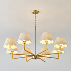 8-Light  Rope + Fabric shade Chandelier,Gold  Chandelier,Chandelier Romantic Golden,Adjustable Pendant Lights  Living Room Dining Room Decoration Lamp Custom Hotel Project Lighting - Gold-