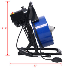 60FTx1/2Inch Drain Cleaner Machine Electric Drain Auger with 4 Cutter & Foot Switch Drain Cleaner Machine Sewer Snake Drill Drain Auger Cleaner for 1" to 4" Pipes
