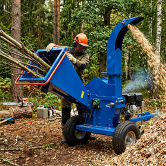 5-Inch 420cc 15HP Gas Powered Disc Wood Chipper, 	Recoil Start, Leaf Branch Shredder Mulcher with 2'' Coupler Tow Hitch, Jockey Wheel, Emergency Stop Bar, Towable Wood Chipper Shredder