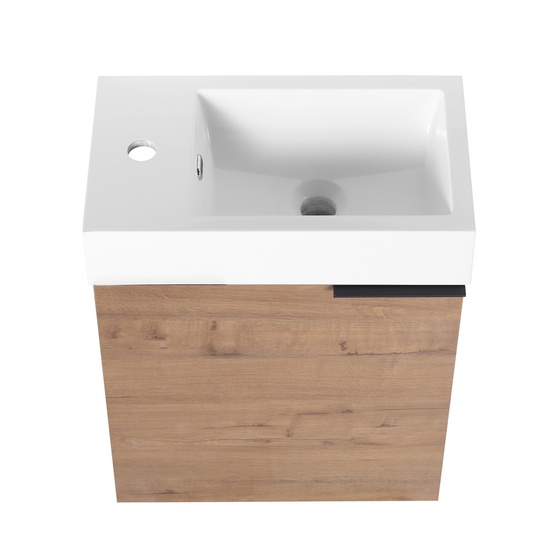 18'' Floating Wall-Mounted Bathroom Vanity with White Resin Sink & Soft-Close Cabinet Door