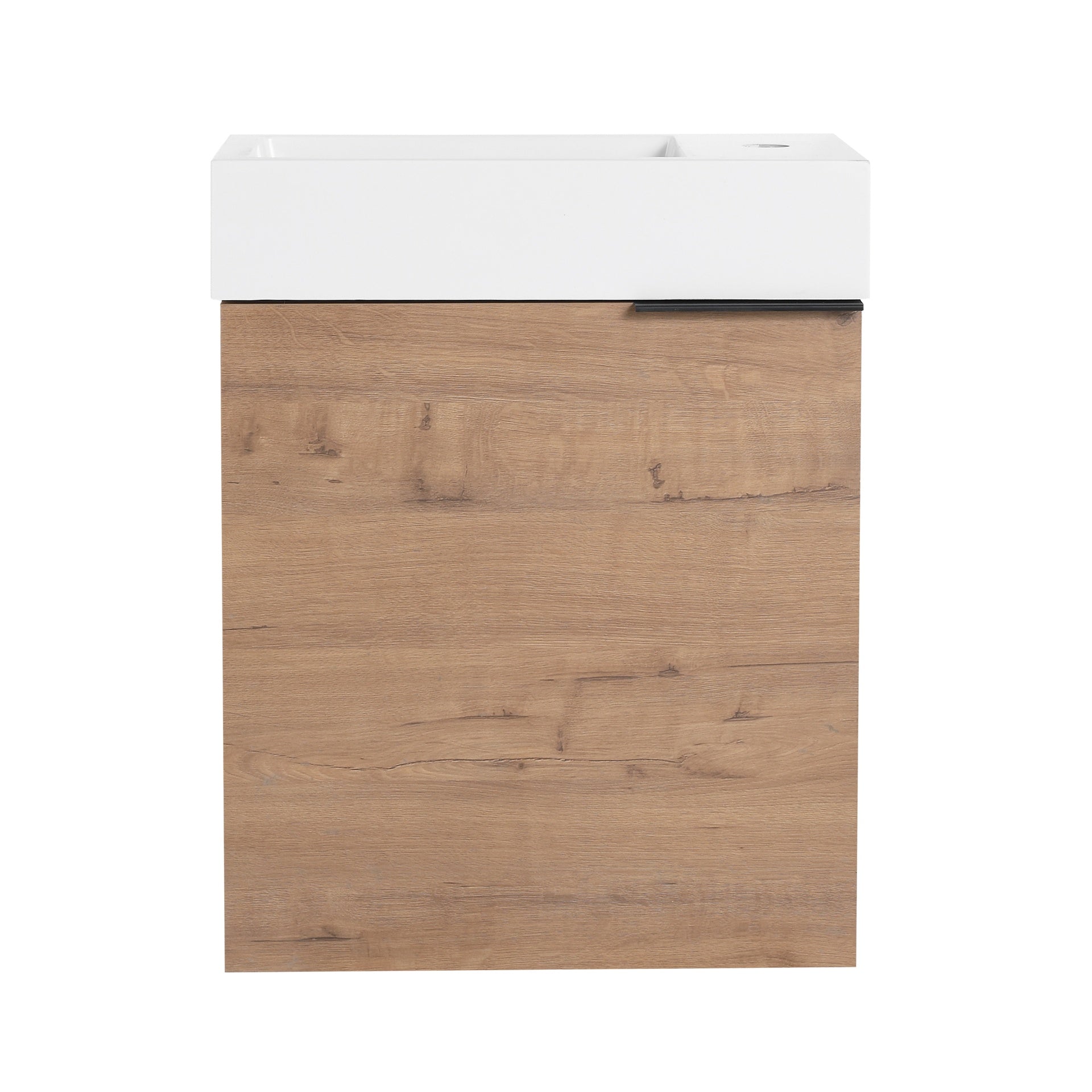 18'' Floating Wall-Mounted Bathroom Vanity with White Resin Sink & Soft-Close Cabinet Door
