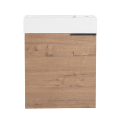 18'' Floating Wall-Mounted Bathroom Vanity with White Resin Sink & Soft-Close Cabinet Door