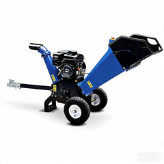 4-Inch 208cc 6.5HP Gas Powered Wood Chipper, Recoil Start, Leaf Branch Shredder Mulcher with 2'' Coupler Tow Hitch, Towable Wood Chipper Shredder