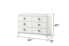 Laguna Modern Style 5 Pc King Upholstered Bedroom Set Made with Wood and Crystal Accents in White(CA INVENTORY)