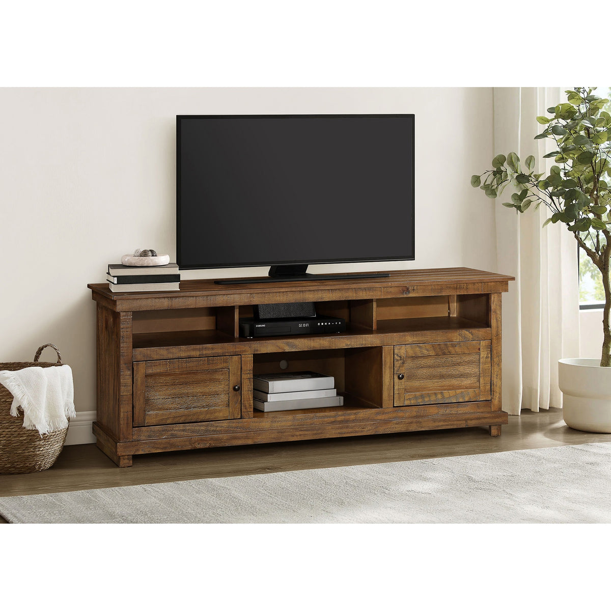 Castleton Distressed Brown TV Stand Media Console