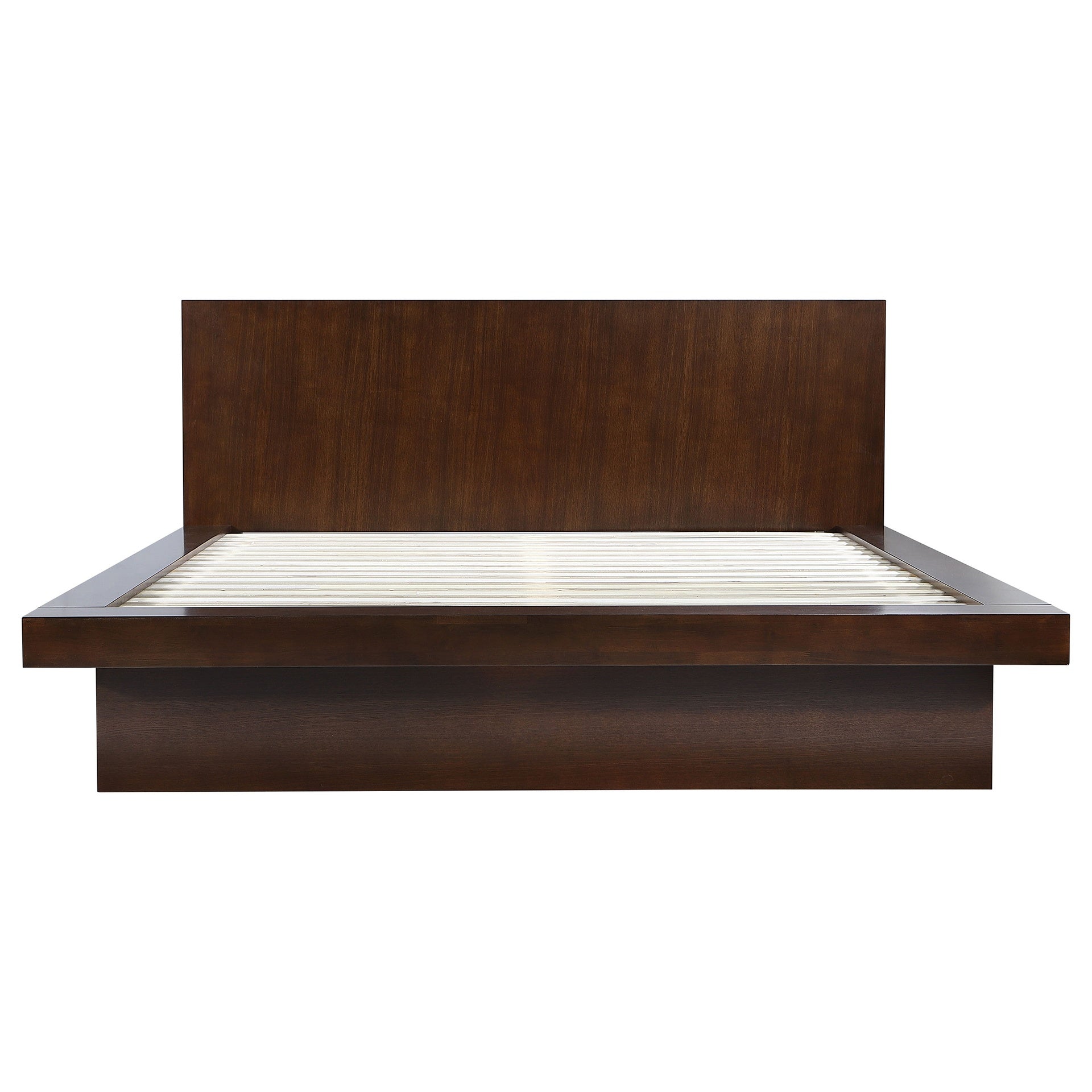 Tokyo Cappuccino Wood Eastern King LED Panel Bed