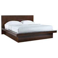 Tokyo Cappuccino Wood Eastern King LED Panel Bed