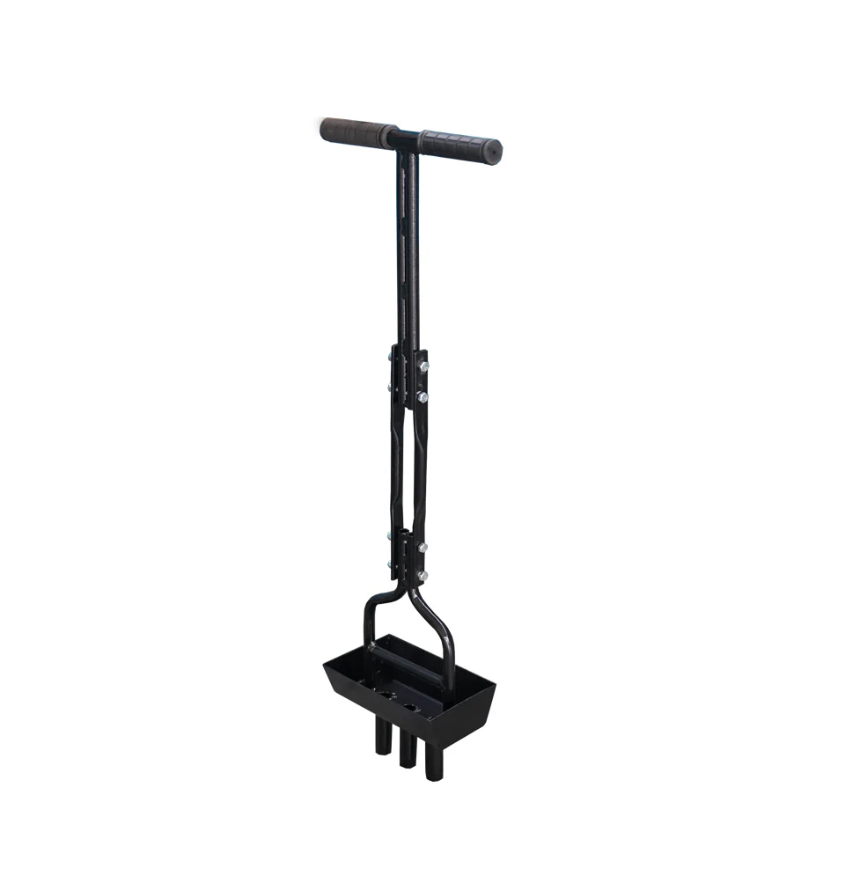 Manual Lawn Aerator with Tray & 3 Hollow Slots Manual Soil Corer Collector Lawn