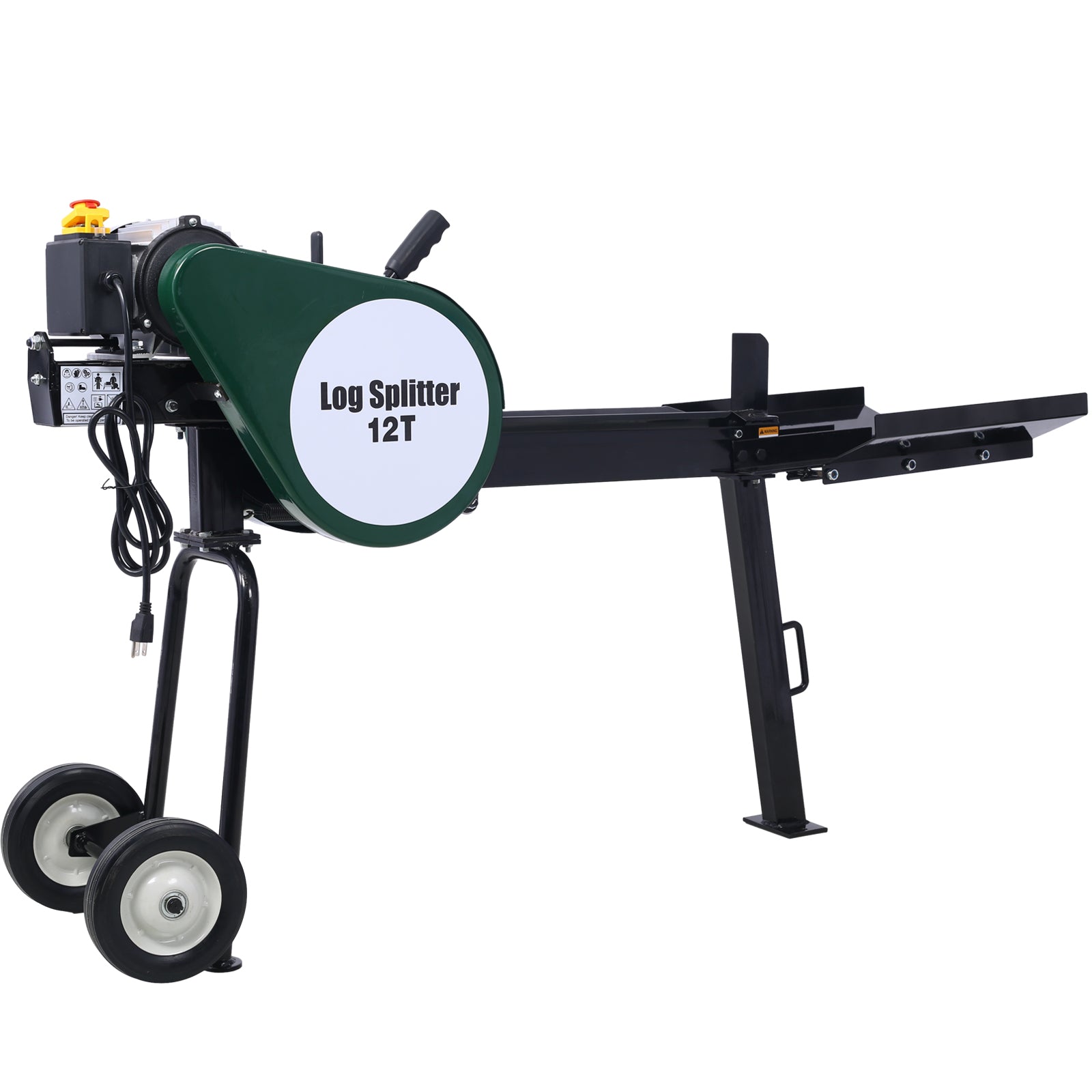 Double Flywheel Electric Log Splitter Log Splitter Electric Portable 12 Ton hotizontal 2HP 16A,electric firewood splitting machine